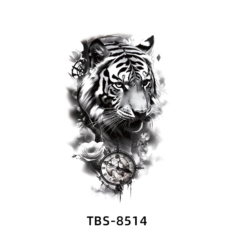 Free shipping Tattoo New Small Full Arm Tattoo Sticker Half Sleeve Tiger Lion Animal Arm Waterproof and Durable Cross-Border European and American Tattoo Sticker Paper