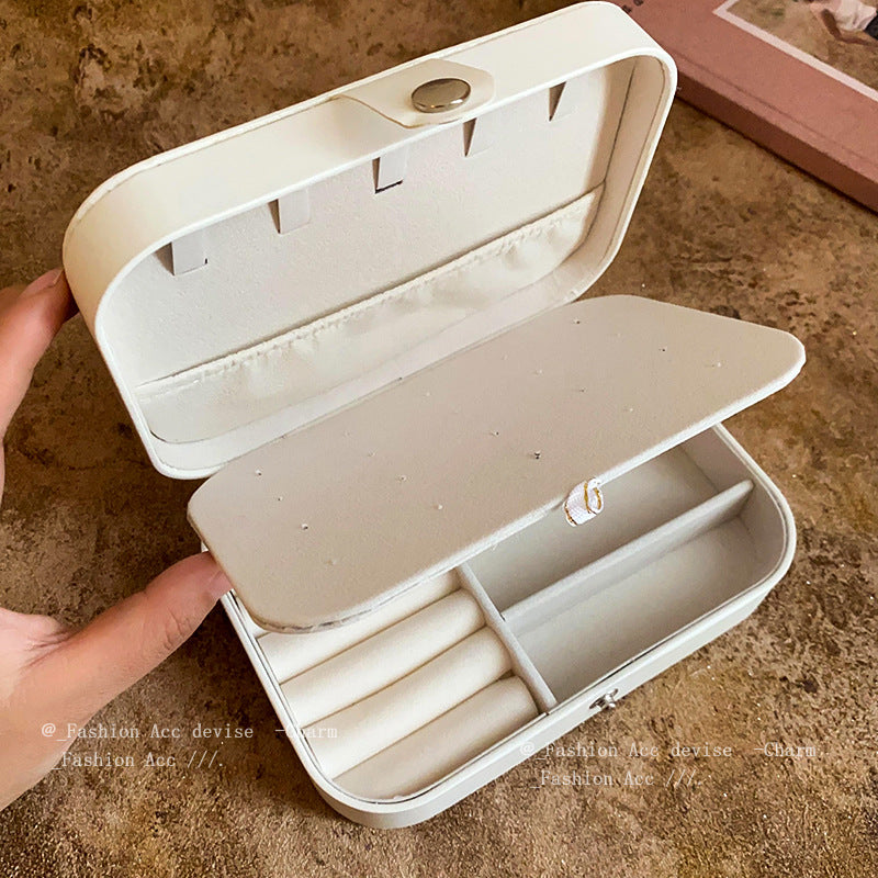 皮革高档首饰收纳盒时尚便携精致新品耳环耳饰项链手链饰品盒批发