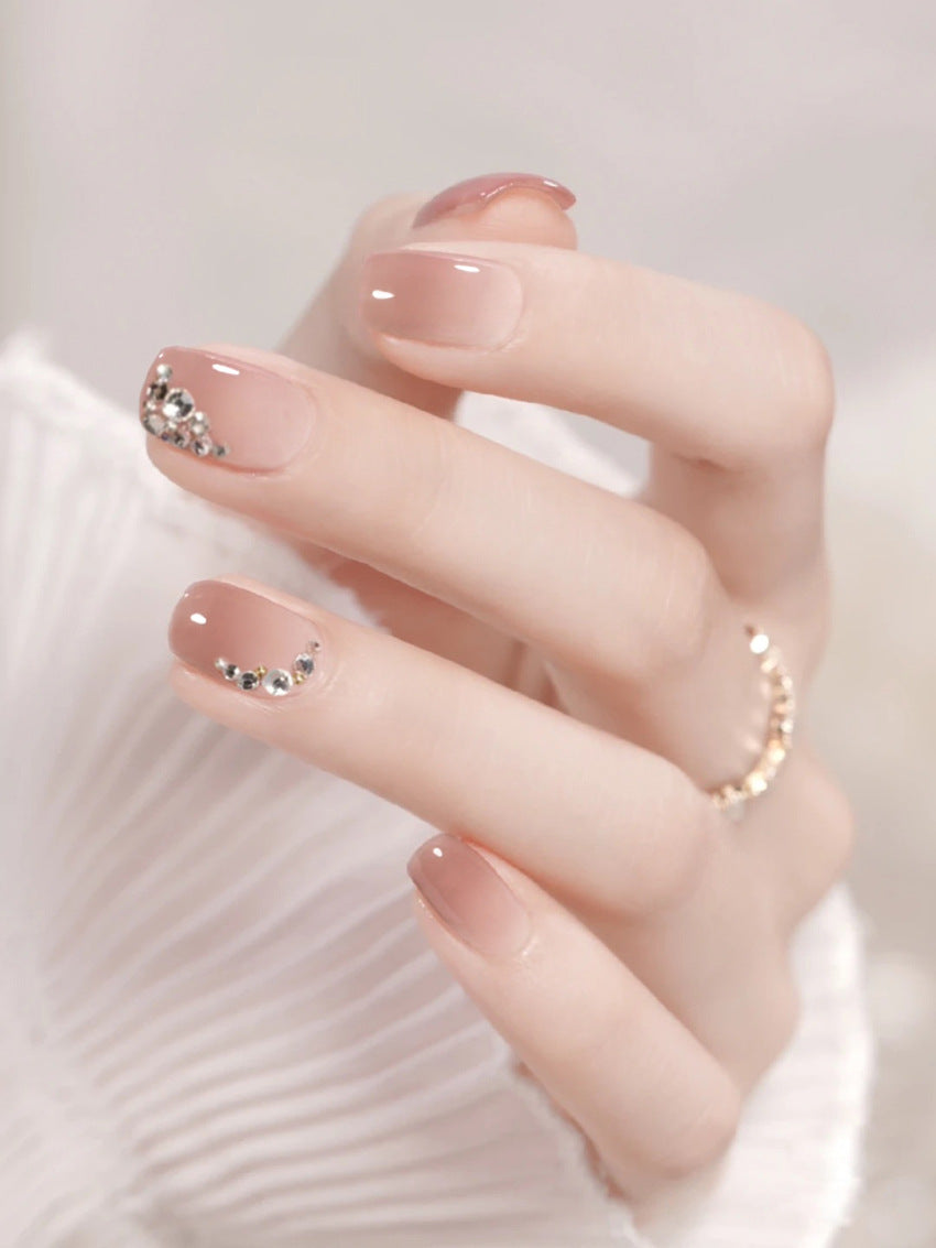 Fashion  nail New Fresh Sweet Gradient Nail Stickers Fake Nails Fresh Handmade Wear Armor Wholesale A25