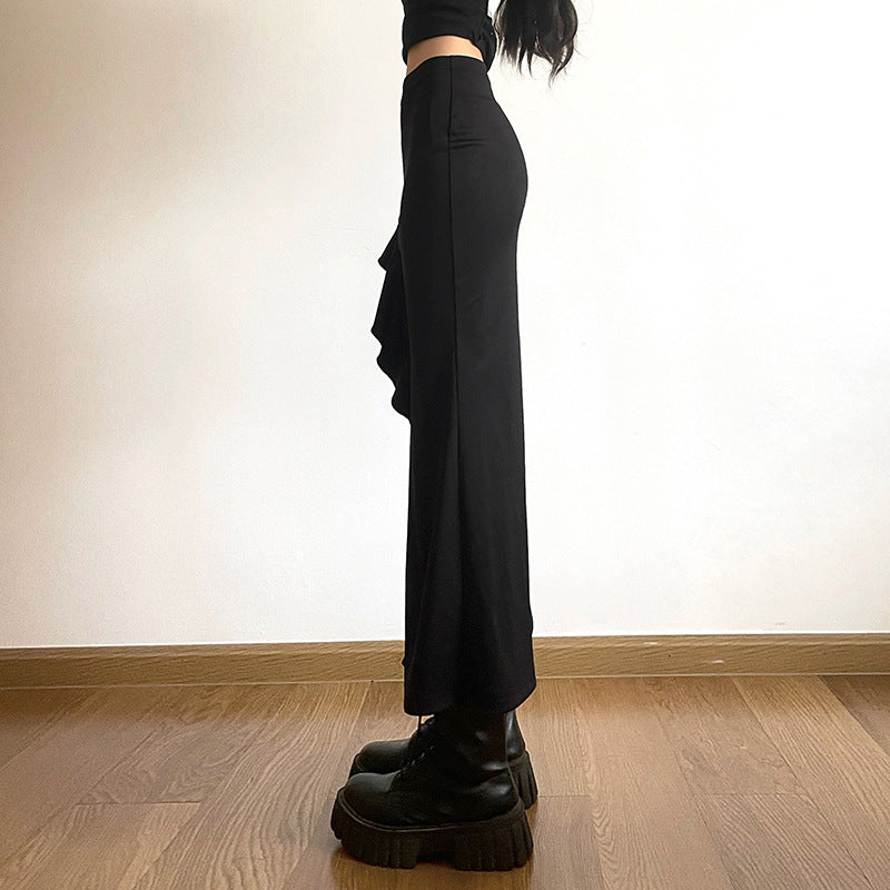 Free shipping  summer new women's clothing solid color slim-fit street fashion high-waisted hip-wrapped split skirt dress