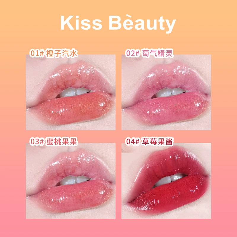 嘟嘟唇保湿滋润口红唇蜜珠光带闪镜面唇釉 Kiss Beauty水感透亮唇油