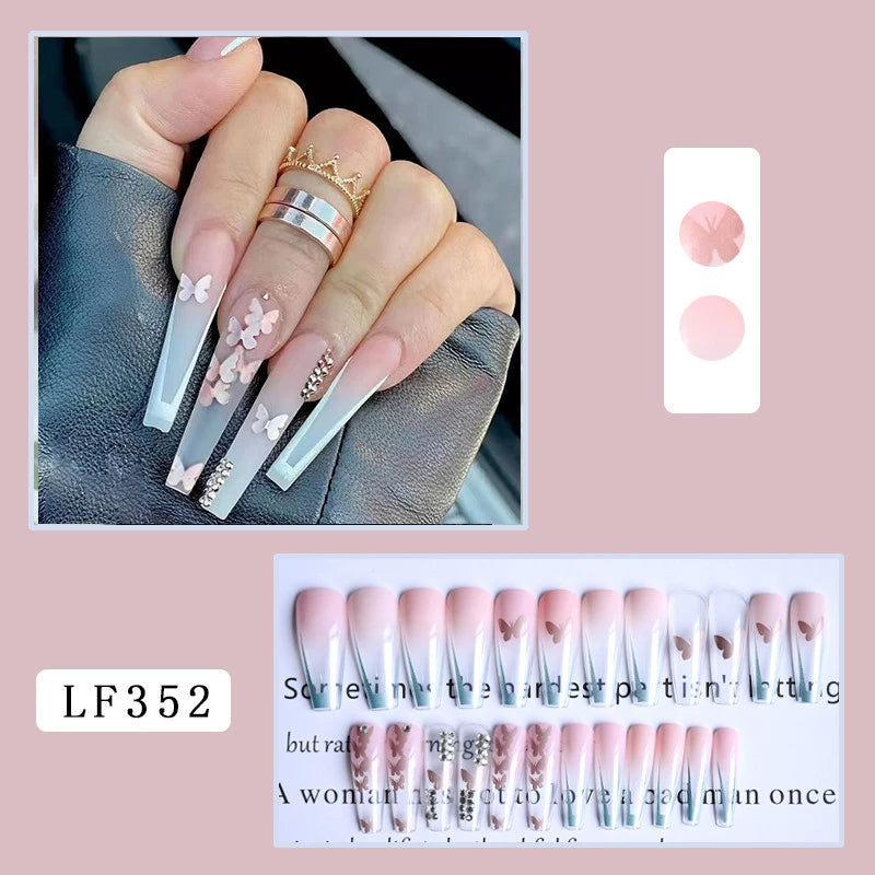 (Hand made nail) Nail pieces, wearing nail pieces, long cross-border nail products, fake nails, European and American wearing nail nails