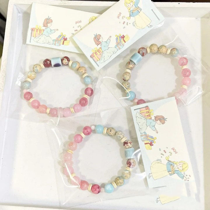 珠宝首饰网红款多巴胺彩色陶瓷手链小众ins百搭手串闺蜜diy手饰批发女