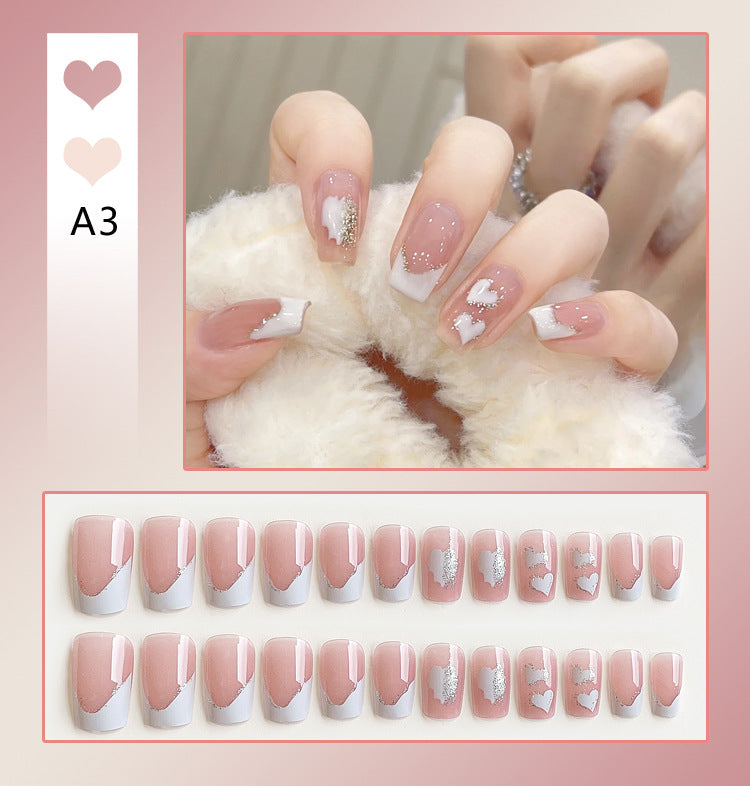 Fashion  nail Internet Celebrity Fake Nail Patch Wear Armor Finished Product Nail Tip Nail Stickers Removable Nail Patch Stall Supply Manufacturer