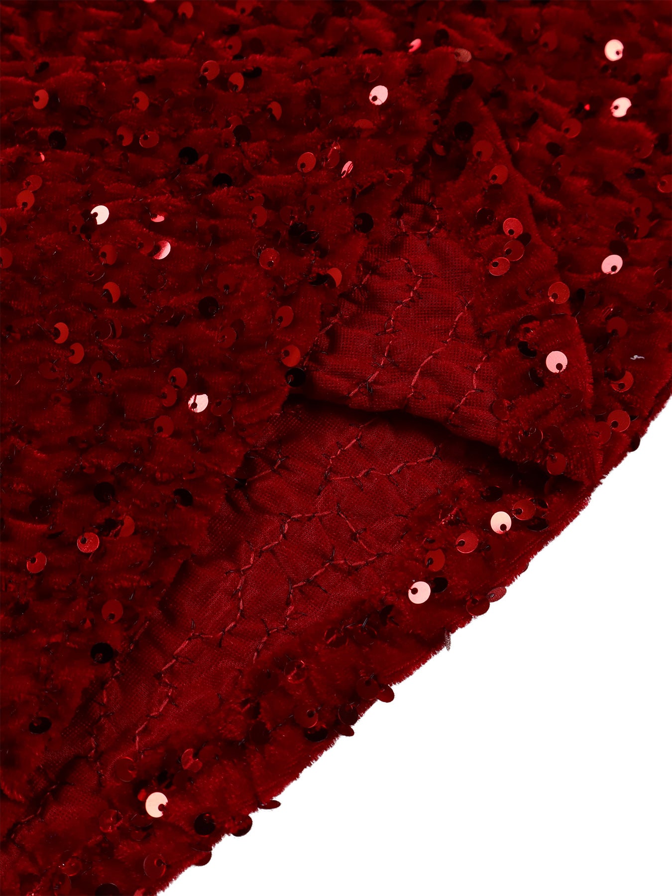 Fashion women's wear D469 Cross-Border New Arrival Women's round Neck Long Sleeve Pure Color Sequins High Waist Temperament Mid-Length Formal Dress European and American Style Dress