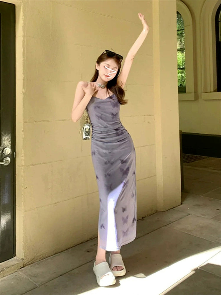 Fashion women's wear 2024 New French Style Temperament Sling Floral Slim-Fitting Dress Women's Summer Sexy Hot Girl MoM Hip Skirt