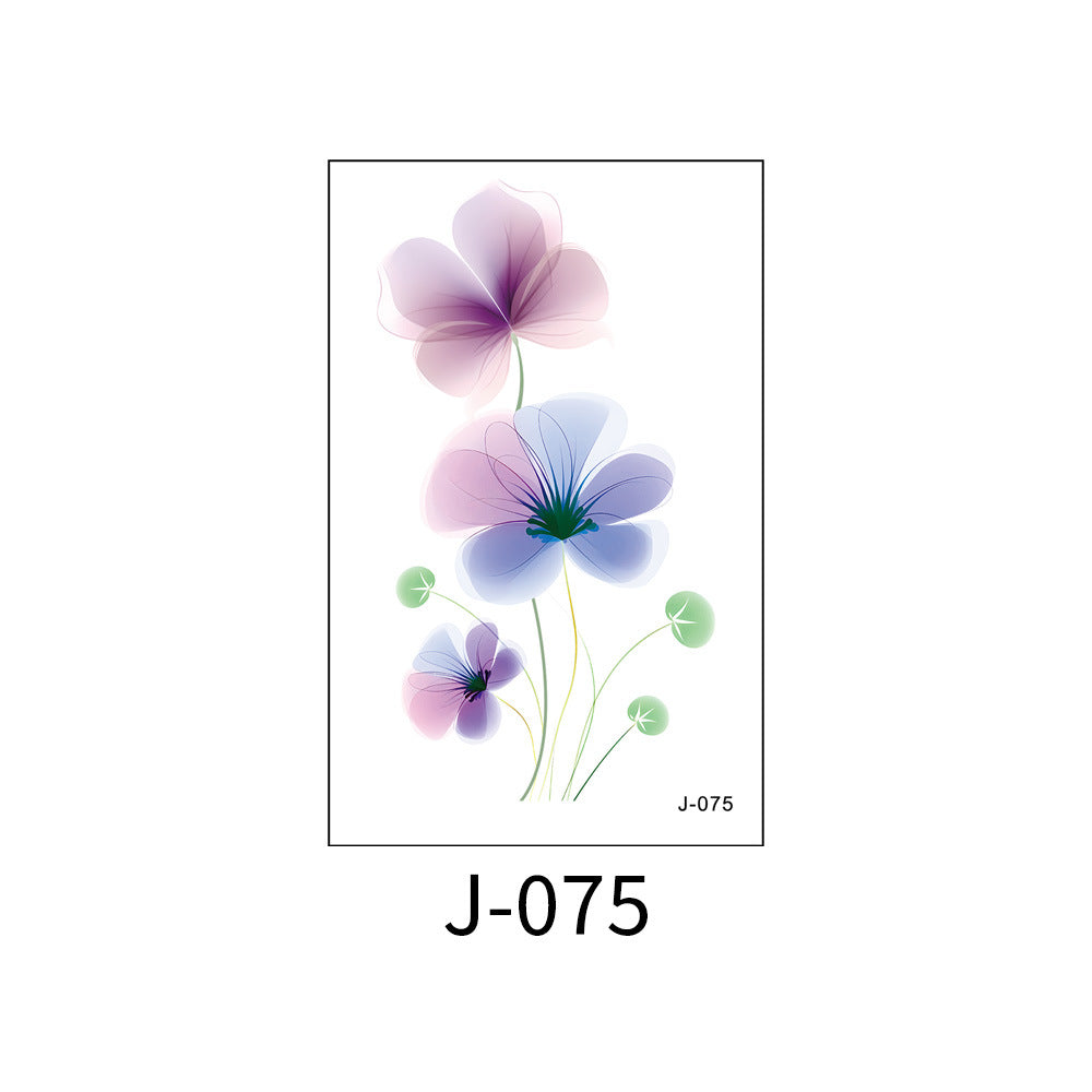 Free shipping Tattoo Colorful Flower Tattoo Sticker Disposable Waterproof Hand Back Clavicle Chest European and American Scar Covering Fresh Tattoo Sticker Paper