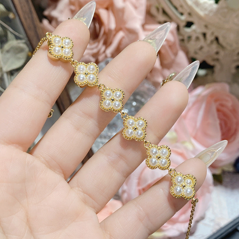 珠宝首饰山茶重工璀璨发光镀18K金不规则手链 微镶满钻经典轻奢精致手链女