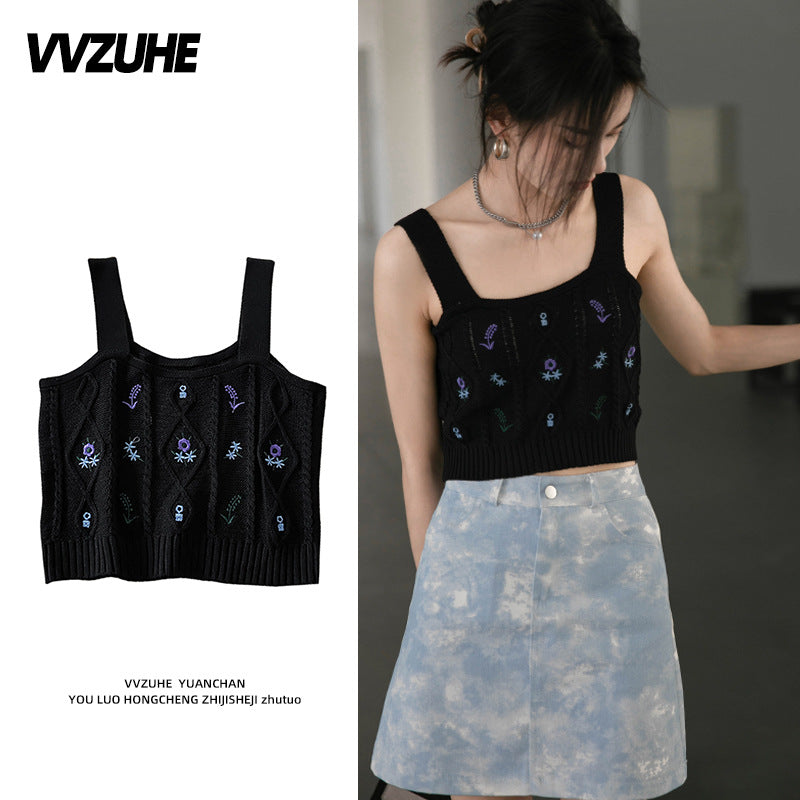 Dopamine tops Free shipping Tattoo Pink Dopamine Wear Seaside Small Suspender Female Sexy Neck Wear Vest Sweet Spicy Thai Top Spice Girl Summer