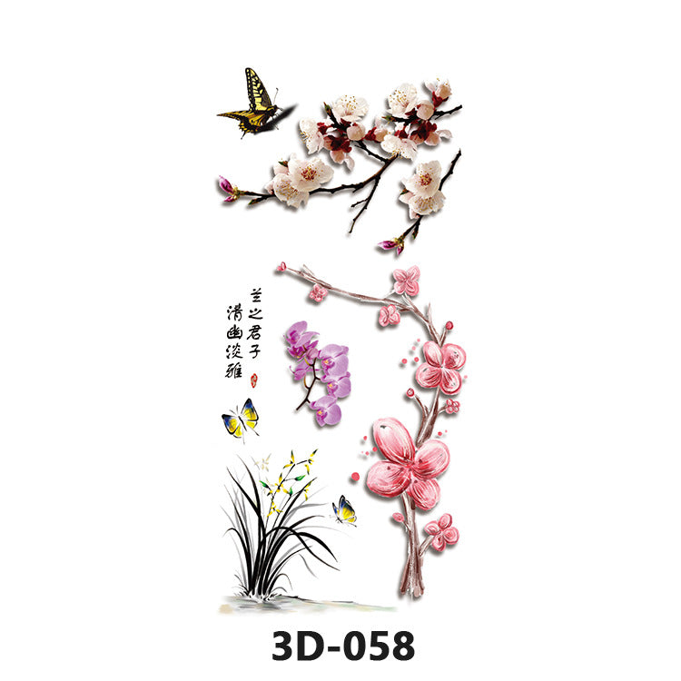Free shipping Tattoo Wholesale Products in Stock New 3D Tattoo Sticker Temporary Waterproof Tattoo Sticker Stereo Color Printing Tattoo Butterfly Decal Tattoo Sticker