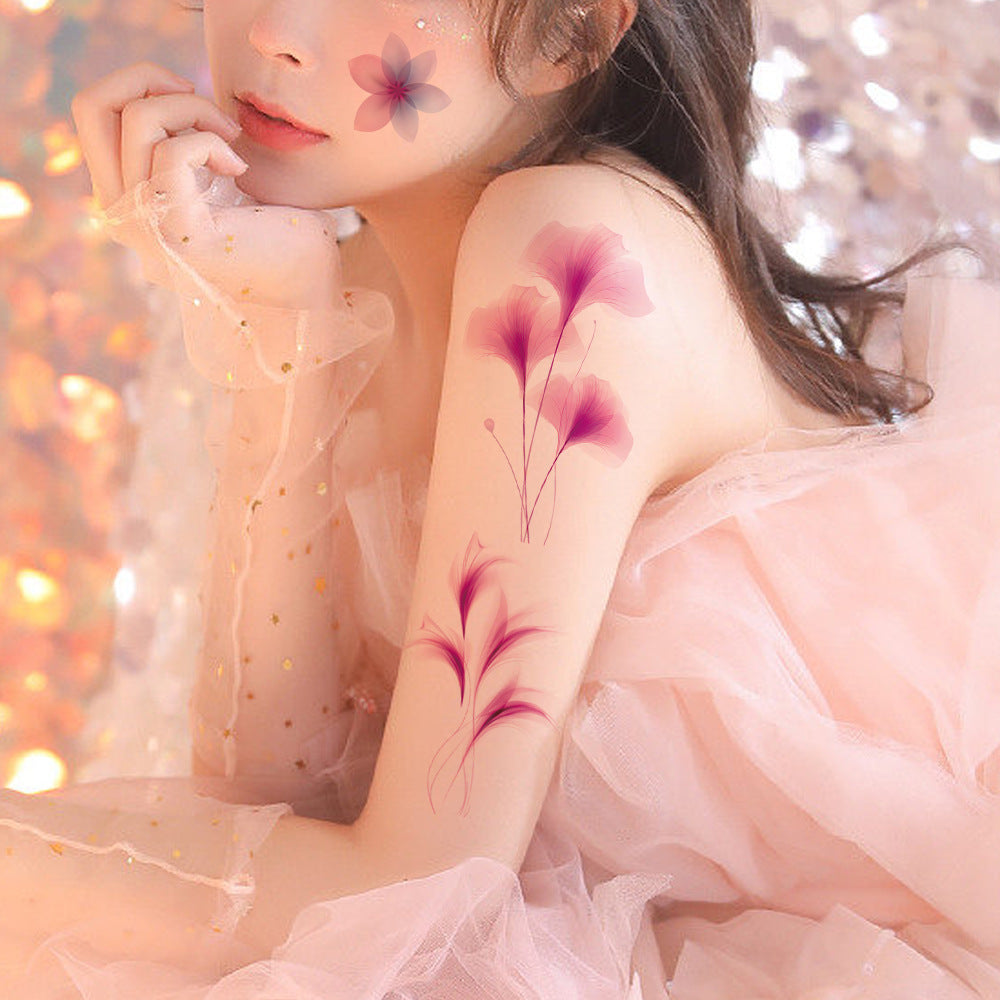 Free shipping Tattoo Colorful Flower Tattoo Sticker Disposable Waterproof Hand Back Clavicle Chest European and American Scar Covering Fresh Tattoo Sticker Paper