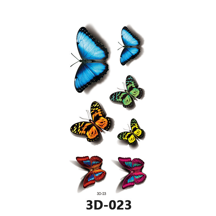 Free shipping Tattoo In Stock Wholesale 3D Butterfly Waterproof Sweatproof Female Stereo Emulational Creative Temporary Stickers Europe and America Cross Border Butterfly Tattoo Sticker