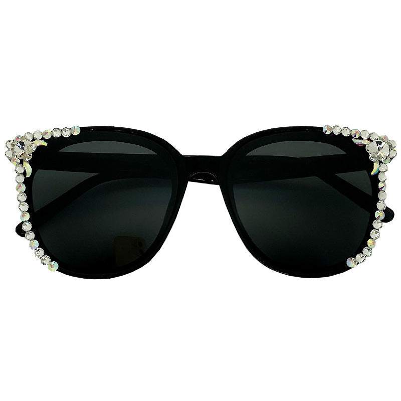 Women's fashion glasses新款GM太阳镜女明星同款网红韩版偏光眼镜圆脸潮镶钻墨镜女