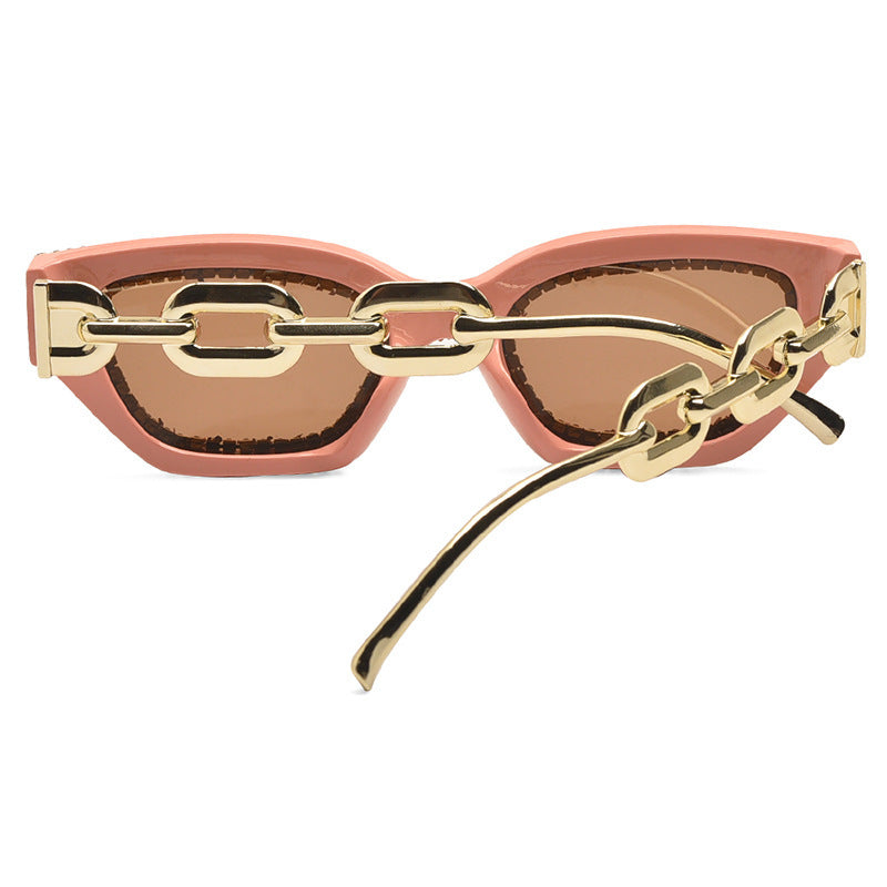 Women's fashion glasses 2023新款镶钻1382狐狸头偏光太阳镜女 时尚太阳眼镜防紫外线墨镜