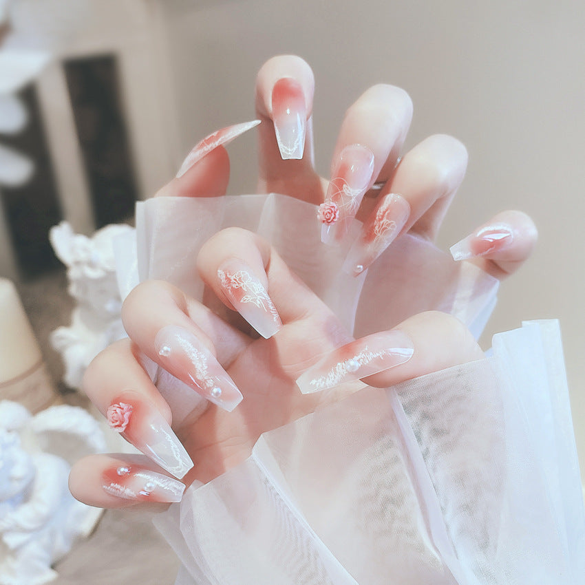 Fashion  nail Internet Celebrity Wearing Nail Art Rendering Fake Nail Patch Detachable Wearing Nail Wholesale 24 Pieces Nail Stickers X73
