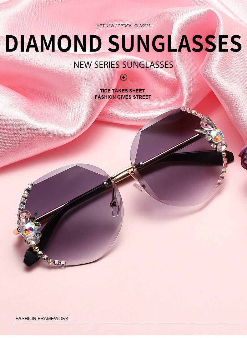 Women's fashion glasses 跨境墨镜女ins街拍大脸显瘦防紫外线太阳镜素颜神器眼镜女韩版潮
