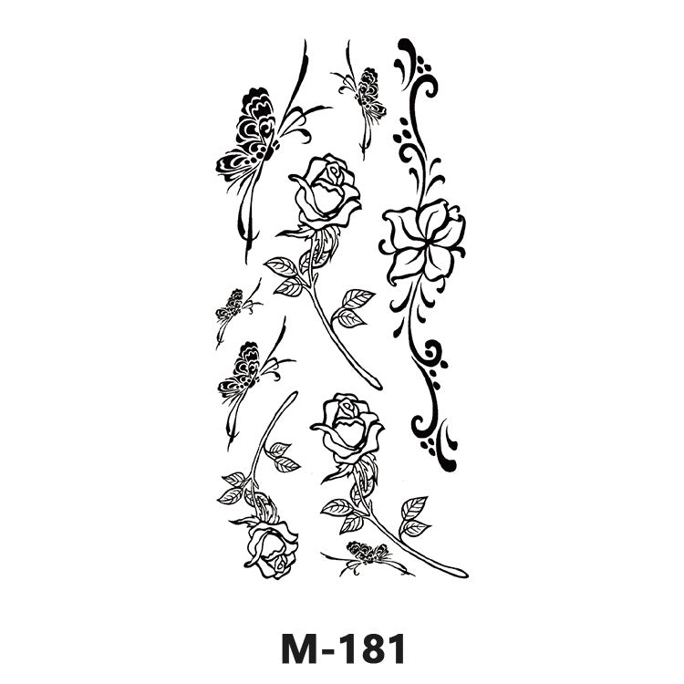 Free shipping Tattoo Wholesale New Tattoo Sticker Long Lasting Waterproof Stickers English Alphabet Letters Flowering and Fruiting Color Arm Half Sleeve Simulation Tattoo Sticker