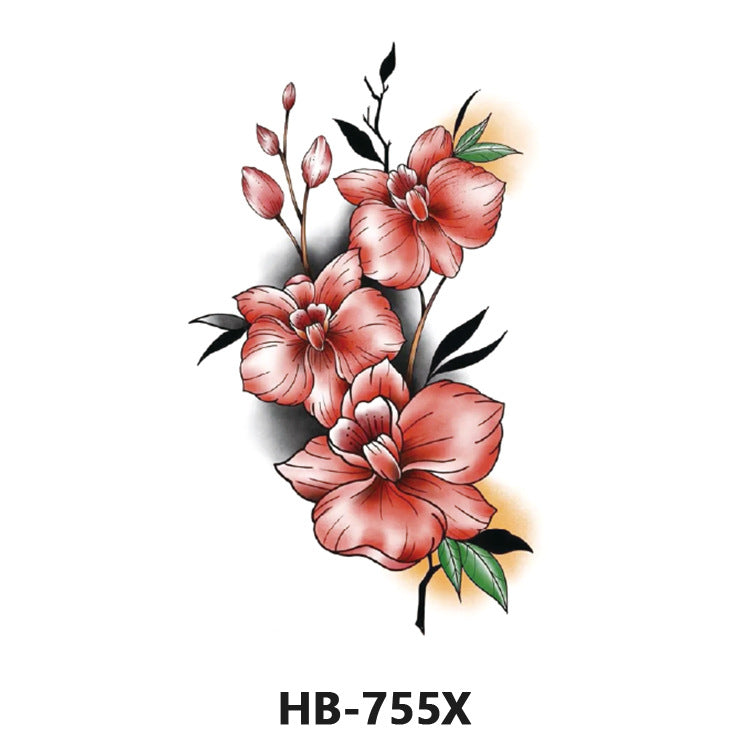 Free shipping Tattoo Wholesale Flower Arm Rose Half Sleeve Black and White Thigh Waterproof Fox Animal Dark Internet Celebrity Scar Covering Tattoo Sticker