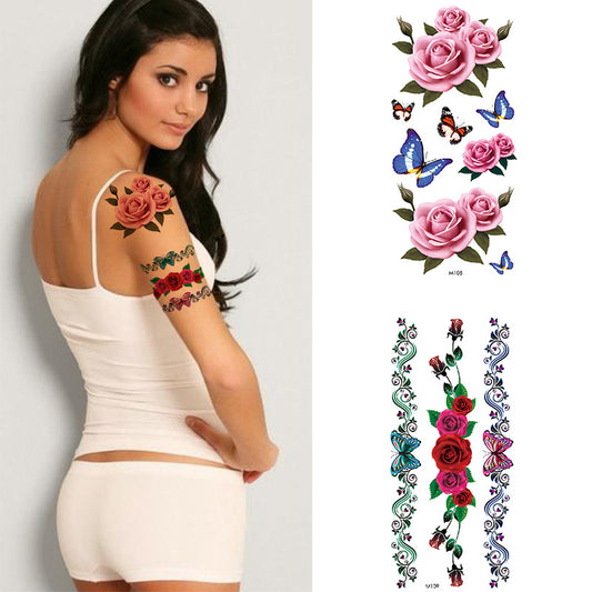 Eco-friendly 3D color print tattoo with flower iris arm tattoo with waterproof tattoo sticker