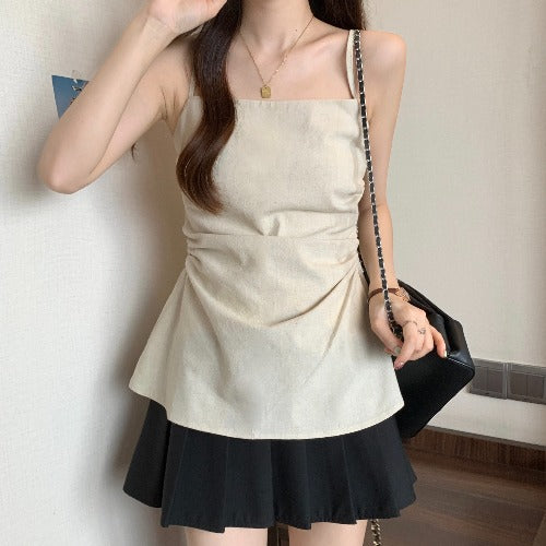 Dopamine tops Free shipping Tattoo Large size fat mm dopamine chic waist sling vest for women to wear outside, loose sleeveless top in summer