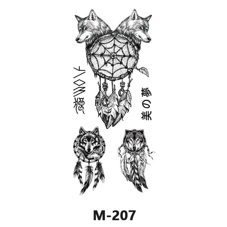 Free shipping Tattoo Cross-Border Direct Factory Wholesale Dark Series Tattoo Sticker Female Waterproof and Durable European and American Animal Color Black and White Flower Arm