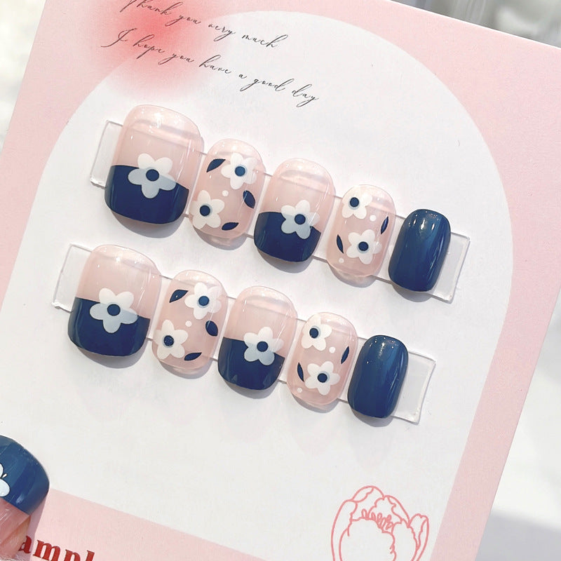 Fashion  nail New Nail Beauty Wear Nail Short Cute Style Nail Patch Wear Nail Flower Nail Stickers Wholesale A45