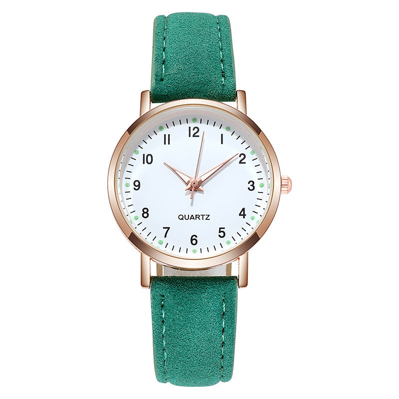 Fashion women's watchNew Simple Digital Men's and Women's Luminous Watch Small Fresh Matte Leather Casual Watch Women's Quartz Watch