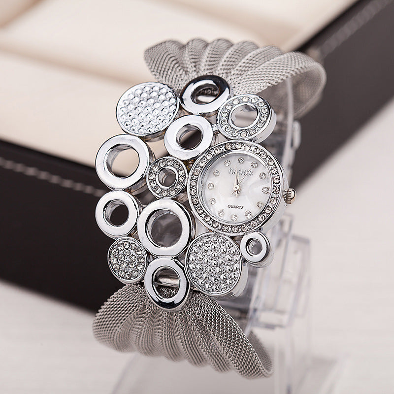 Fashion women's watchCross-Border AliExpress Fashion Mesh Strap Women's Quartz Watch European and American Fashion Butterfly Mesh Belt Women's Watch Wholesale