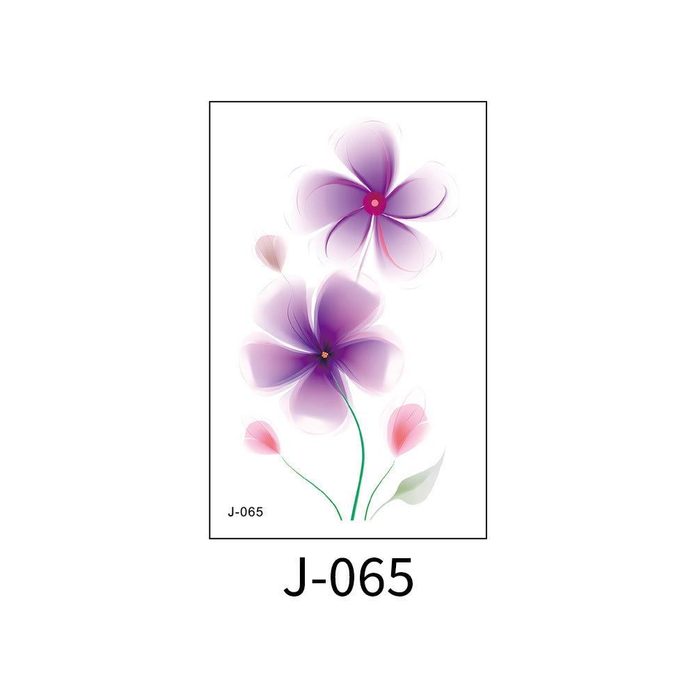 Free shipping Tattoo Colorful Flower Tattoo Sticker Disposable Waterproof Hand Back Clavicle Chest European and American Scar Covering Fresh Tattoo Sticker Paper