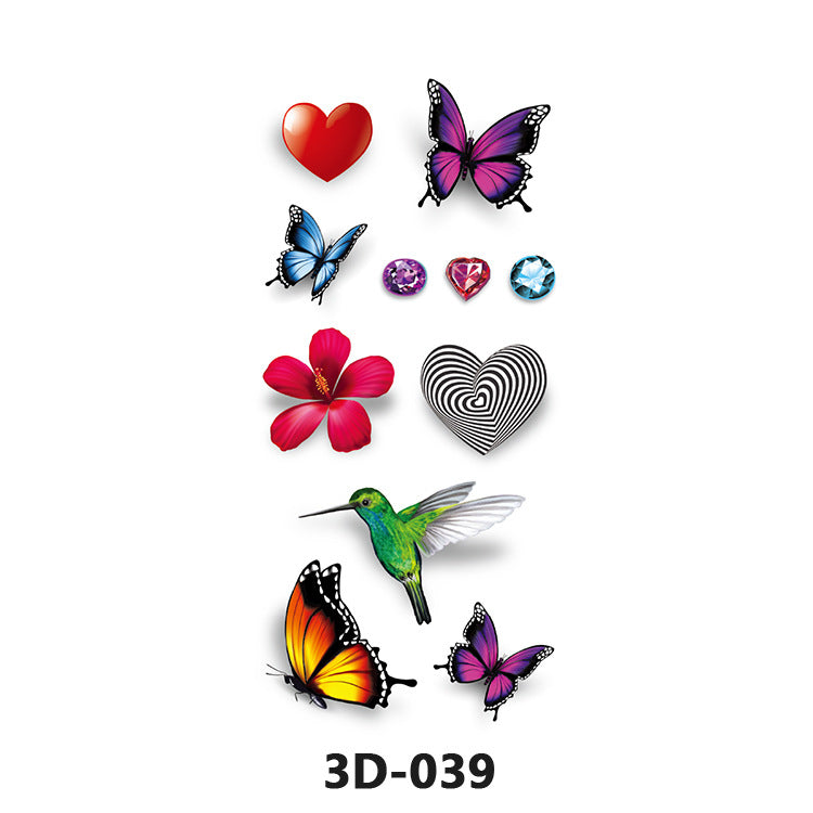 Free shipping Tattoo In Stock Wholesale 3D Butterfly Waterproof Sweatproof Female Stereo Emulational Creative Temporary Stickers Europe and America Cross Border Butterfly Tattoo Sticker