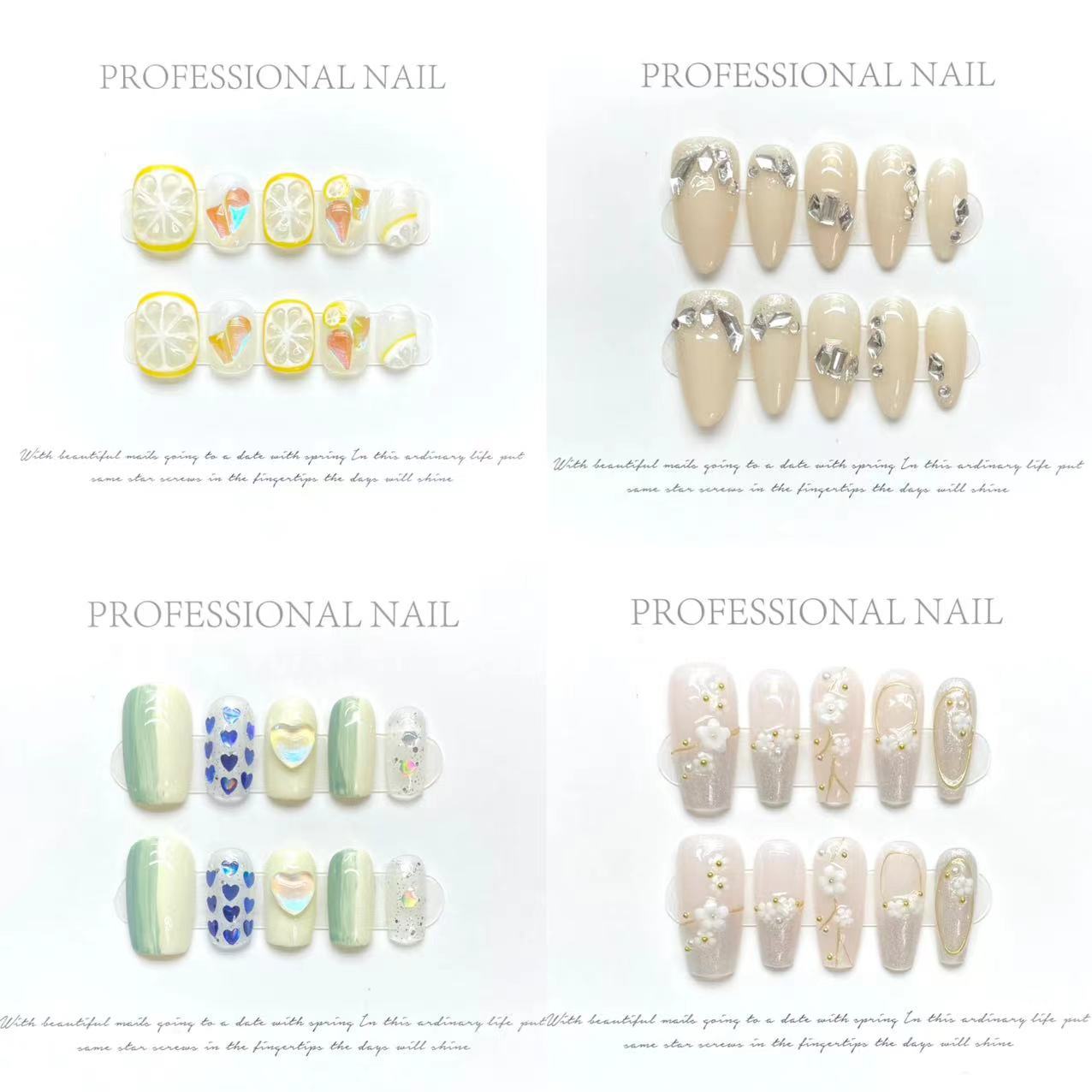 (Hand-Made Nail) [Original Real Shot] Butterfly Romantic Pink Purple Pure Desire Light Luxury Crystal Thin and Glittering Pure Handmade Wear Armor Can Be Repeated