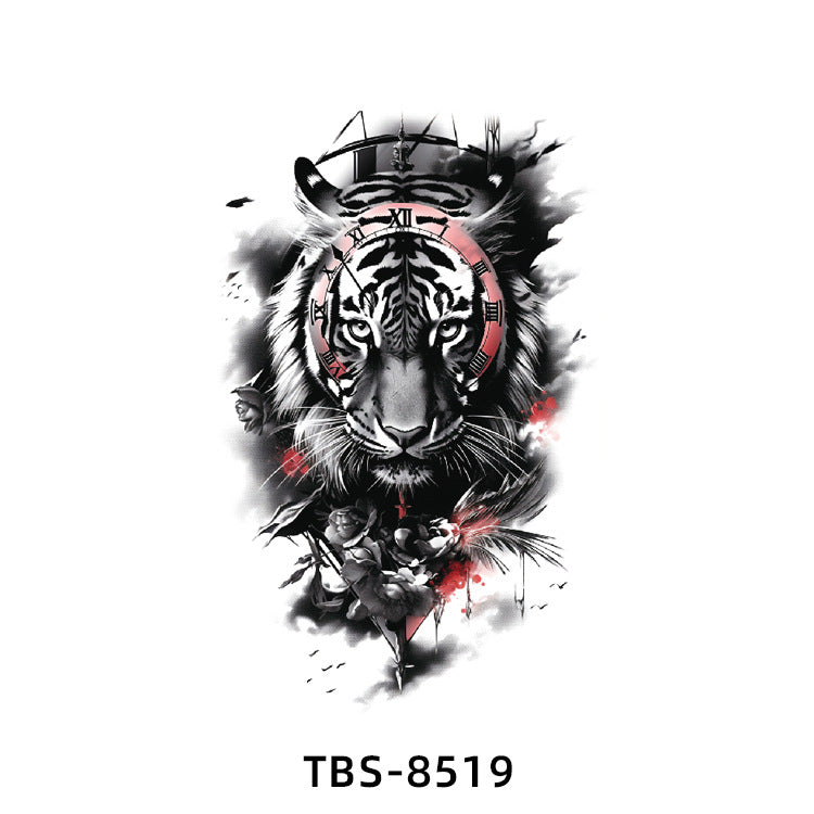 Free shipping Tattoo New Small Full Arm Tattoo Sticker Half Sleeve Tiger Lion Animal Arm Waterproof and Durable Cross-Border European and American Tattoo Sticker Paper