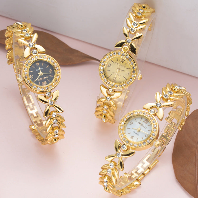Women's fashion watch 时尚潮流女士时装表 欧式流行典雅石英手表女水钻手链带腕表 5776