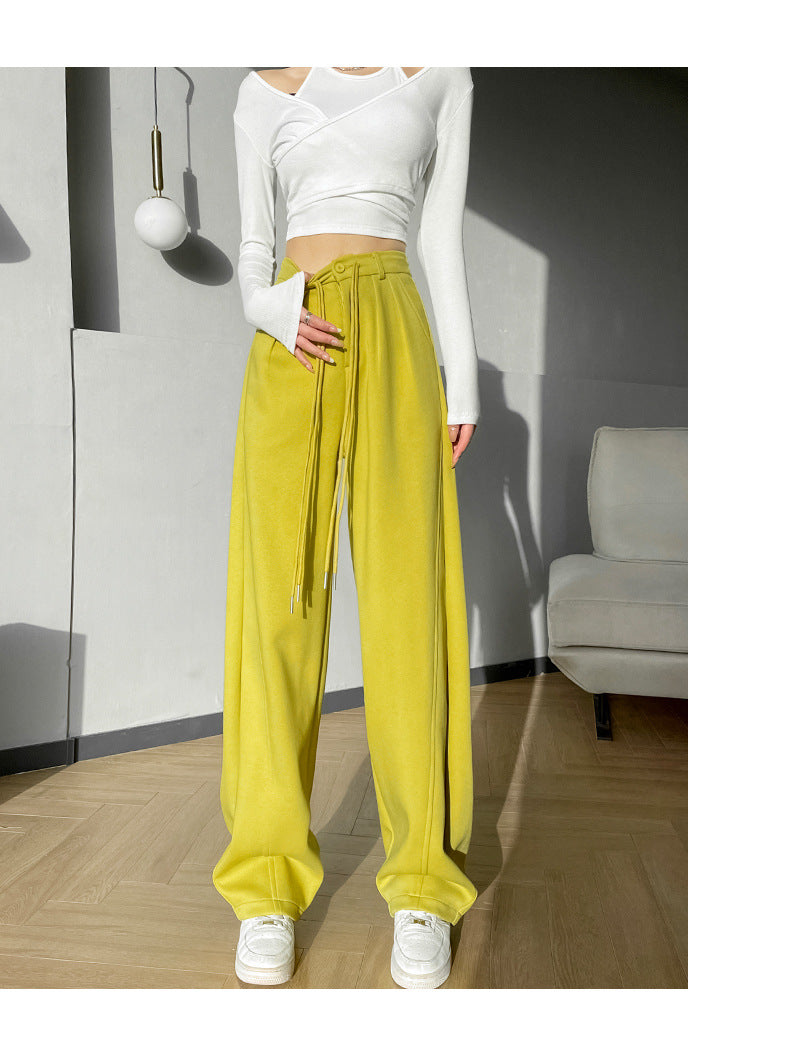 Fashion women's wear New American Style Narrow Banana Pants Women's High Waist Drooping Sports Trousers 2023 Spring and Autumn Straight Casual Pants Wide Leg Pants