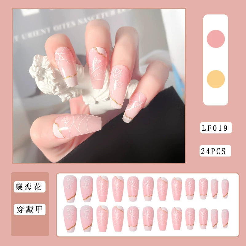(Hand made nail) Nail pieces, wearing nail pieces, long cross-border nail products, fake nails, European and American wearing nail nails