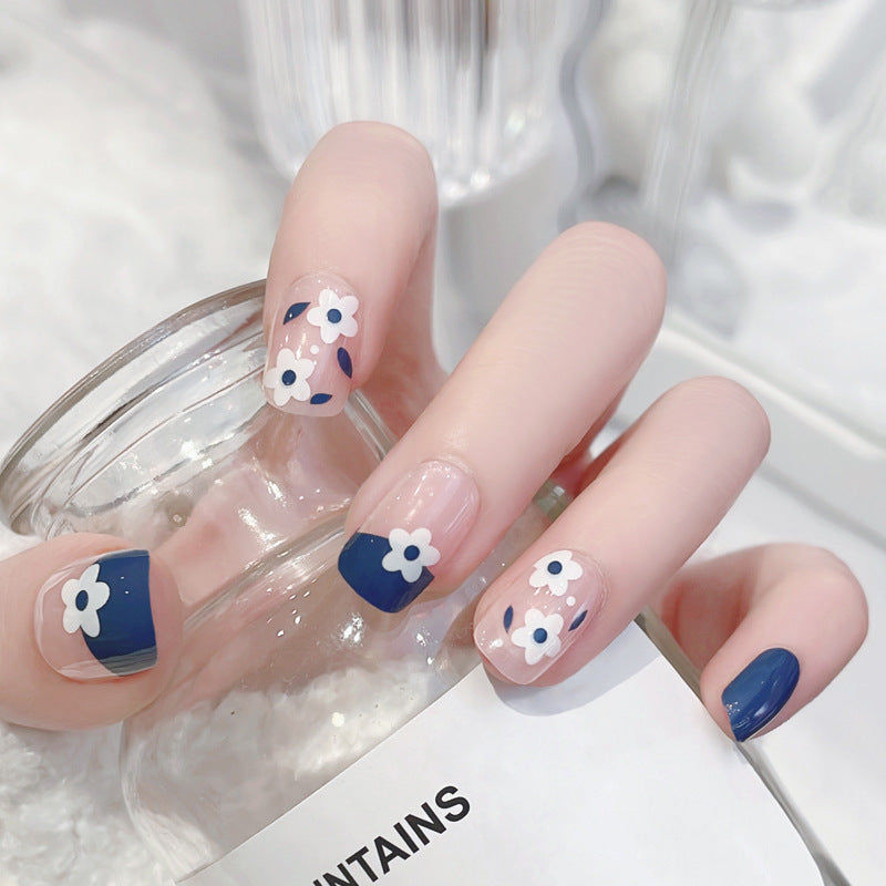 Fashion  nail New Nail Beauty Wear Nail Short Cute Style Nail Patch Wear Nail Flower Nail Stickers Wholesale A45