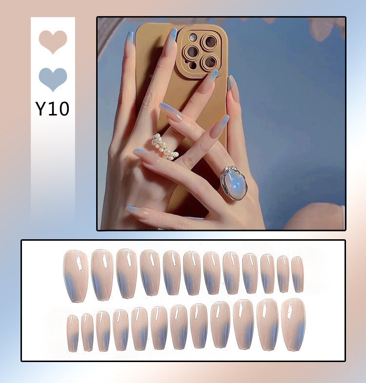 Fashion  nail Online Influencer Pop Fake Nails Wear Armor Finished Product Nail Tip Nail Stickers Removable Nail Patch Anti-24 Pieces