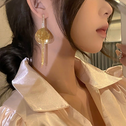银针金属流苏耳环女时尚百搭设计感耳钉夸张小众高级时尚耳饰批发