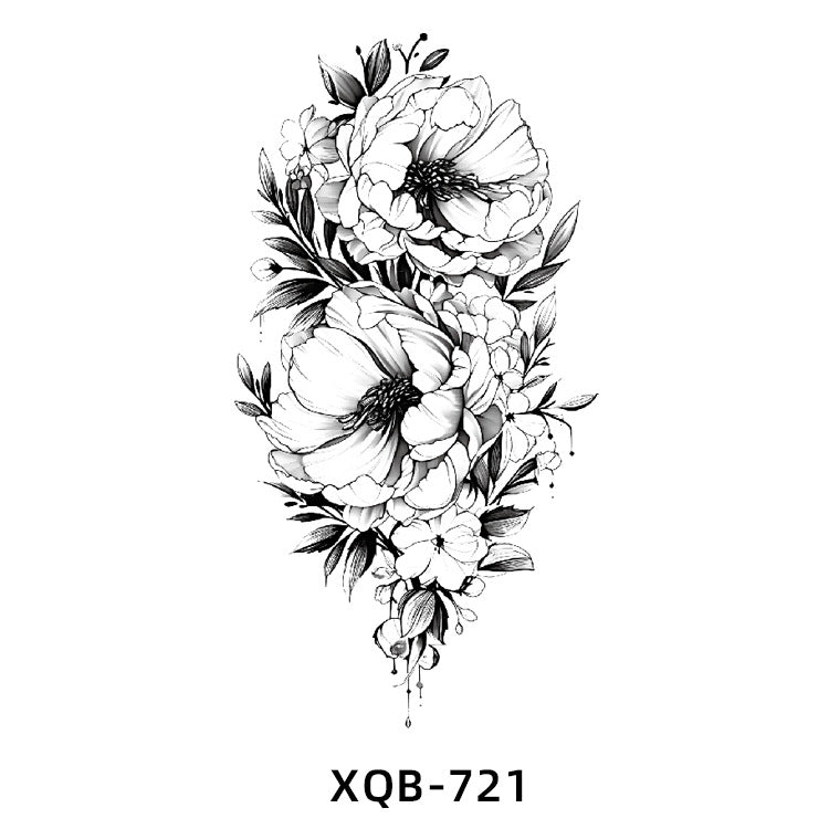 Free shipping Tattoo In Stock Wholesale Small Full Arm Tattoo Sticker Waterproof Sweatproof Tiger Animal Flower Men and Women Black and White, Colored Tattoo Sticker Paper
