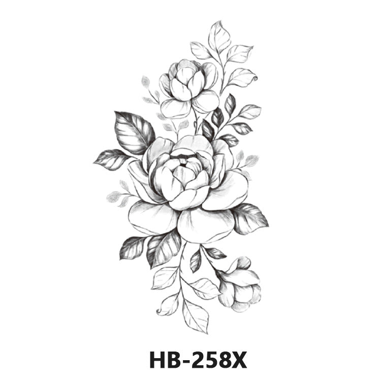 Free shipping Tattoo European and American Flower Personalized Wholesale Tattoo Sticker Waterproof and Durable Artificial Flower Arm Tattoo Temporary Chest Waist Sticker Tattoo