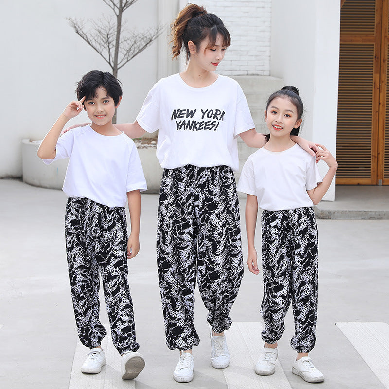 Free shipping   Summer women's mosquito pants made of cotton Thin bloomers for boys and girls Family pants Middle and small children Pajama pants
