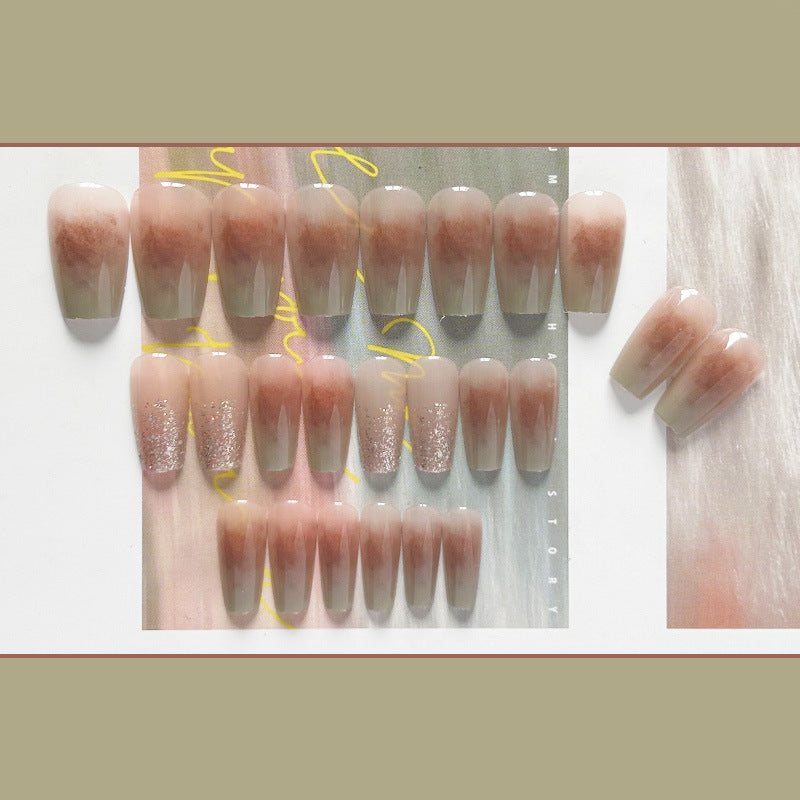 盐湖日落穿戴甲腮红指甲贴片晕染美甲片氛围感假指甲美甲贴片成品