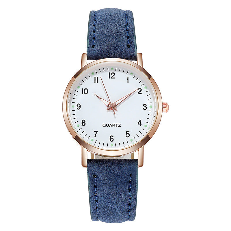 Fashion women's watchNew Simple Digital Men's and Women's Luminous Watch Small Fresh Matte Leather Casual Watch Women's Quartz Watch