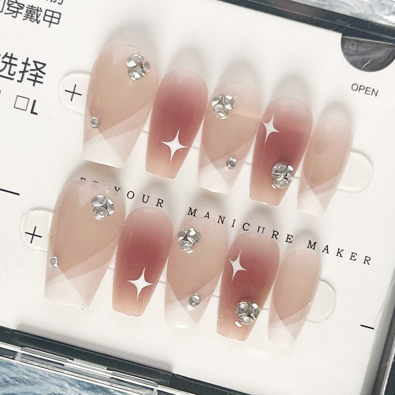 纯手工甲穿戴甲纯欲指甲贴片气质美甲片精致假指甲网红美甲贴成品