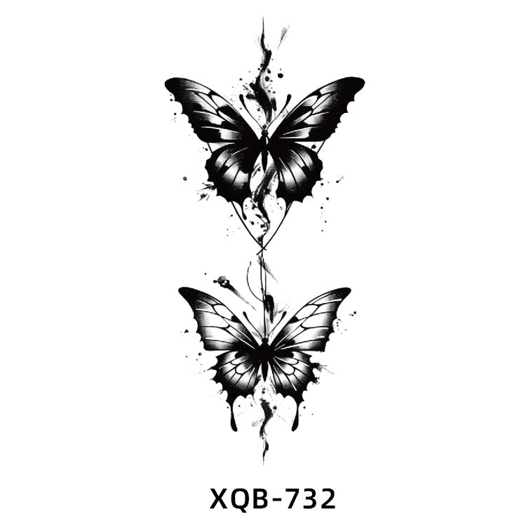 Free shipping Tattoo In Stock Wholesale Small Full Arm Tattoo Sticker Waterproof Sweatproof Tiger Animal Flower Men and Women Black and White, Colored Tattoo Sticker Paper
