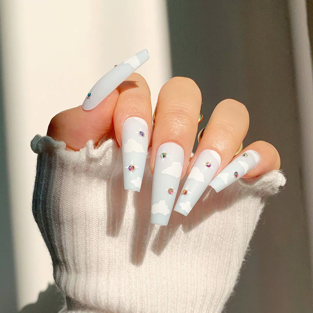 (Hand made nail) European and American long wearable nail patches, fake nail patches, student detachable internet celebrity ballet armor