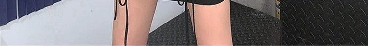 Fashion women's wear Sweet and Spicy Suspenders Dress Women's Summer Waist-Tight Design Sense Niche Drawstring Pure Desire Sexy Hot Girl Short Hip Skirt