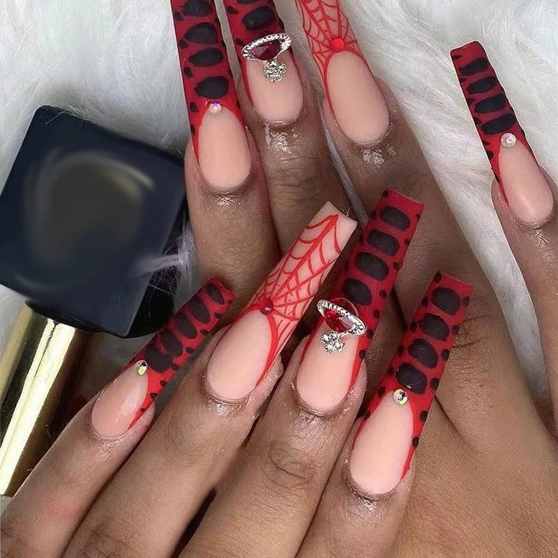 (Hand-made nail)美甲贴片nails穿戴甲长款欧美假指甲美甲贴片穿戴甲甲片成品