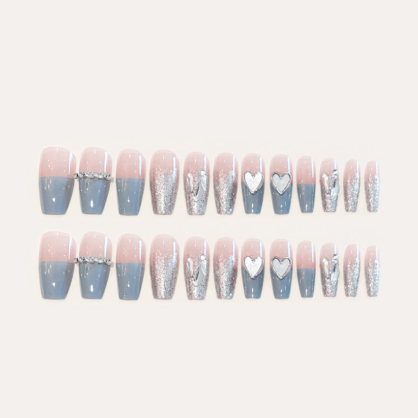 Fashion  nail New Nail Beauty Wear Nail Ins Advanced Pure Desire Wind Nail Patch Wear Nail Love Heart Nail Stickers A34