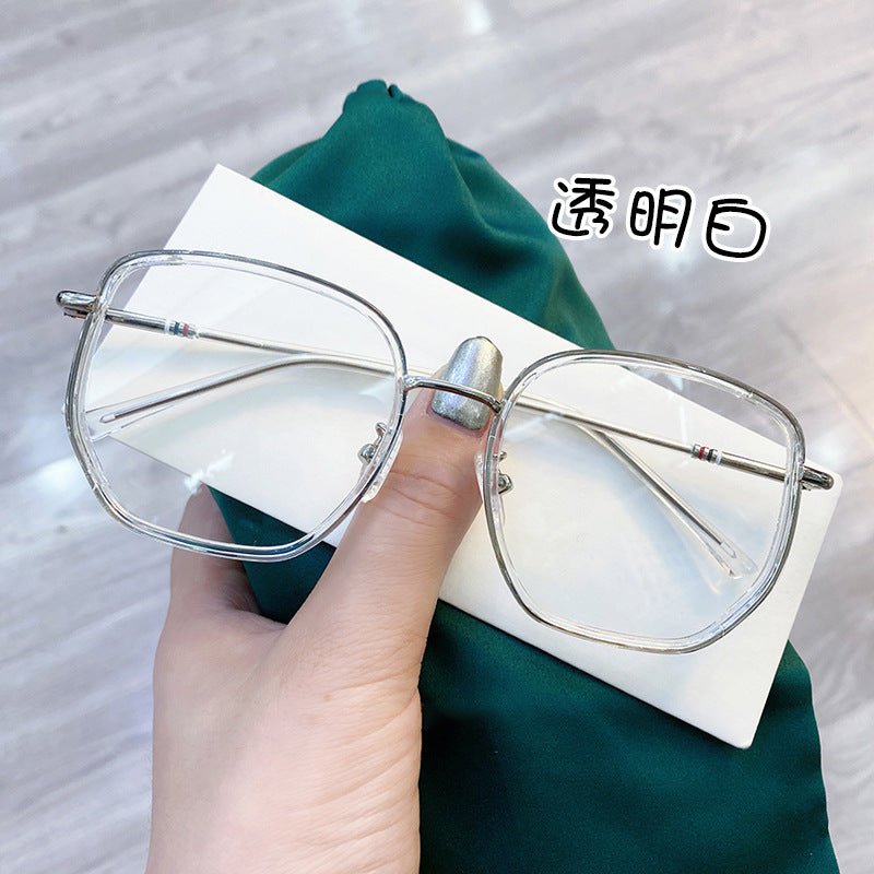Women's fashion glasses 2024 女士防紫外线大脸显瘦无框水钻墨镜女ins韩版潮